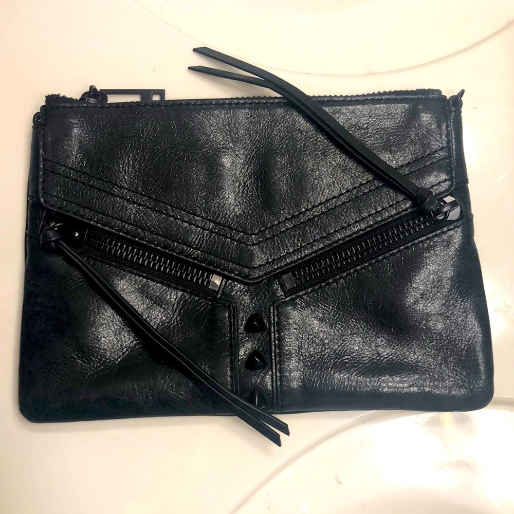 NWT Botkier Sleek Leather Crossbody/Shoulder or Clutch w Studs/Zipper Detail